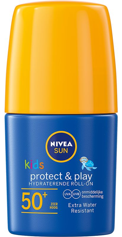 Foto van Nivea sun kids protect & play zonnemelk spf50+ roll-on