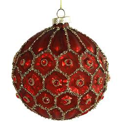 Foto van Tom kerstbal sylva 10 cm glas rood