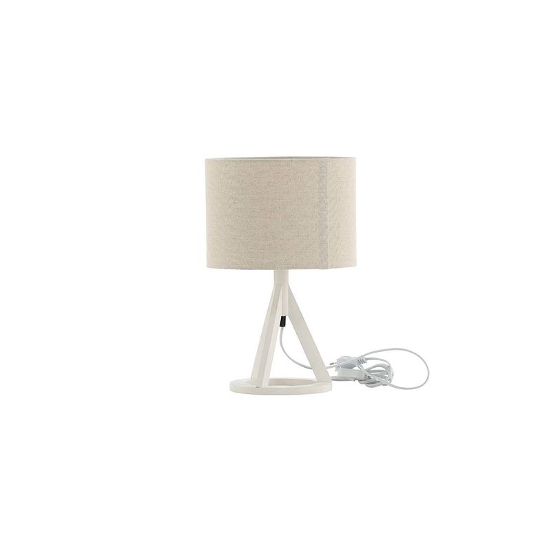 Foto van Kona verlichting tafellamp 25x18x50,5cm stof beige, wit.