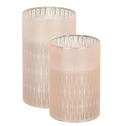 Foto van Luxe led kaarsen in glas - set 2x st - 10 en 12,5 cm - warm wit - led kaarsen