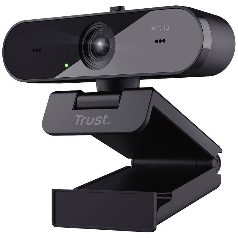 Foto van Trust tw-250 qhd webcam 2560 x 1440 pixel standvoet, klemhouder