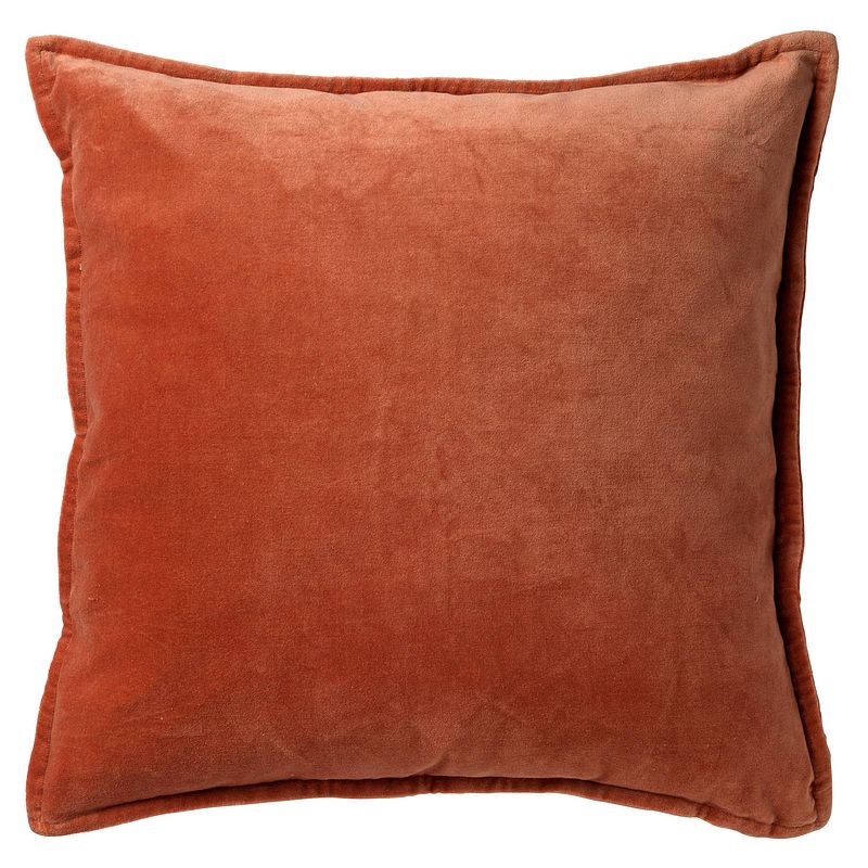 Foto van Dutch decor caith - kussenhoes velvet potters clay 50x50 cm - oranje - oranje