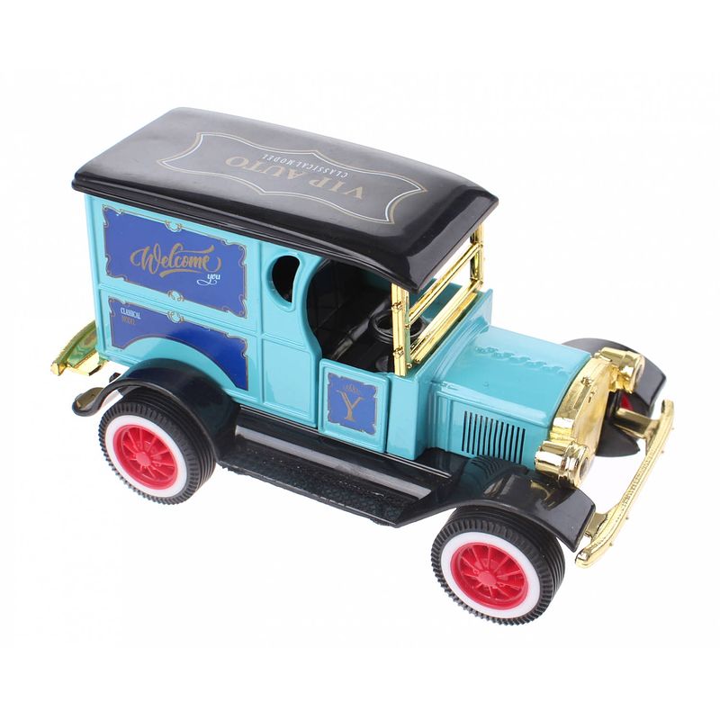 Foto van Toi-toys schaalmodel classic cars die-cast lichtblauw 12 cm