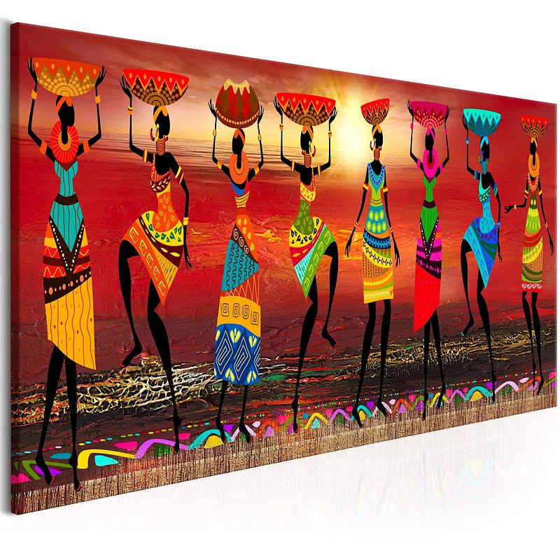 Foto van Artgeist african women dancing canvas schilderij 150x50cm