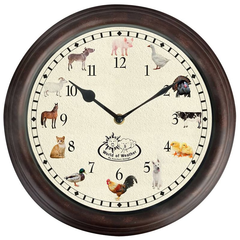 Foto van Esschert design klok met boerderijdierengeluiden
