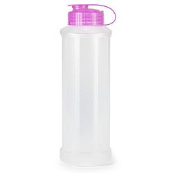 Foto van Drinkfles/waterfles/bidon - 1600 ml - transparant/roze - kunststof - drinkflessen