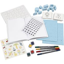 Foto van Creotime textiel papier versierset 26-delig multicolor