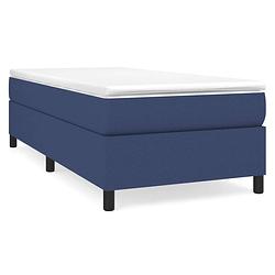 Foto van Vidaxl boxspring bedframe blauw 100x200 cm stof