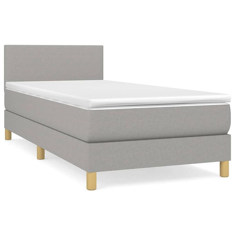 Foto van The living store boxspringbed - comfort - bed - 203 x 80 x 78/88 cm - lichtgrijs