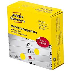 Foto van Avery-zweckform 3852 etiketten ø 10 mm papier geel 800 stuk(s) permanent etiketten voor markeringspunten