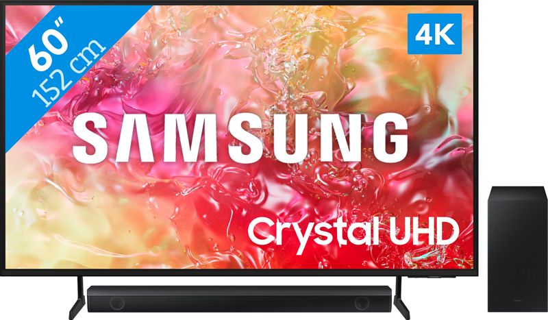 Foto van Samsung crystal uhd 60du7100 (2024) + soundbar