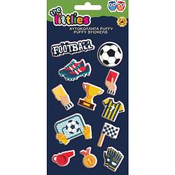 Foto van The littlies stickers football puffy 22 cm vinyl blauw 12 stuks