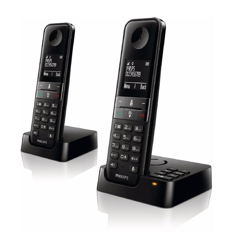 Foto van Philips d4752b dect draadloze telefoon - 2 handsets - plug-and-play