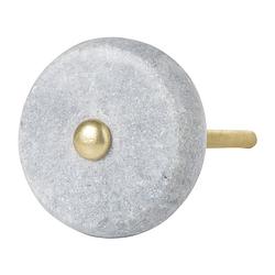 Foto van Meubelknop marmer rond - grijs/goud - ⌀4 cm