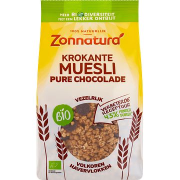 Foto van Zonnatura bio krokante muesli pure chocolade 375g bij jumbo