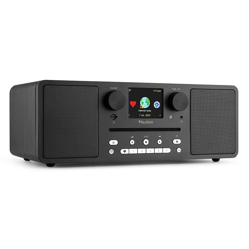 Foto van Audizio naples internet, fm en dab radio met bluetooth + cd en mp3 speler - 60w - zwart