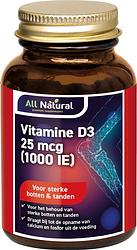 Foto van All natural vitamine d3 25 mcg (1000 ie) capsules