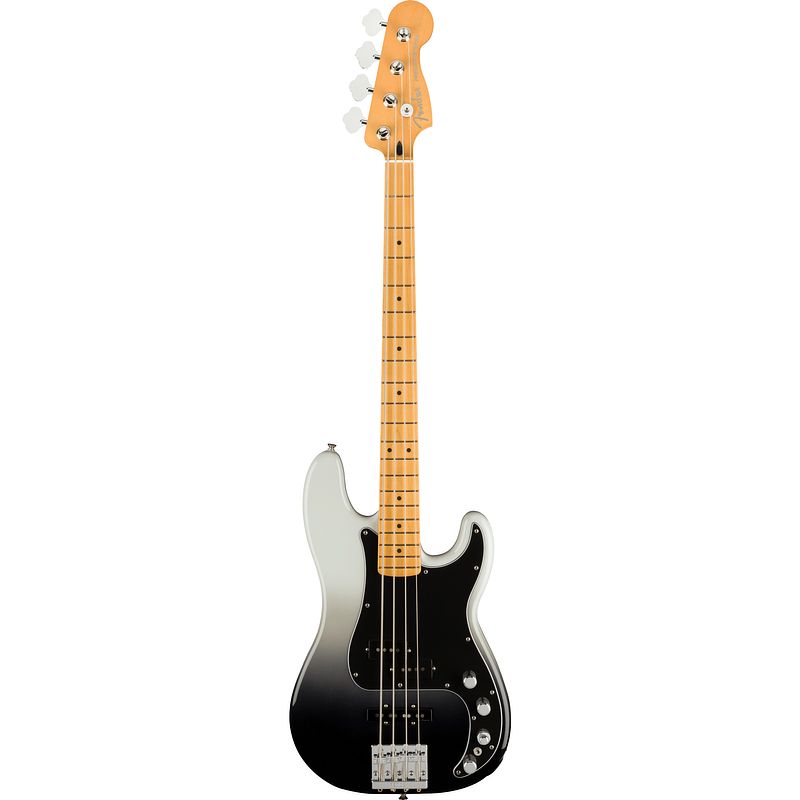 Foto van Fender player plus precision bass silver smoke mn elektrische basgitaar met gigbag