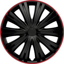 Foto van Autostyle wieldoppen giga 16 inch abs zwart/rood set van 4