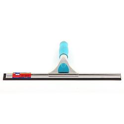 Foto van Raamtrekker blauw met natuur rubberen strip en ergonomische soft grip 35 cm - raamwissers