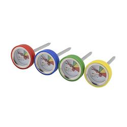 Foto van Orange85 vleesthermometer bbq - groen - geel - blauw - rood - set van 4