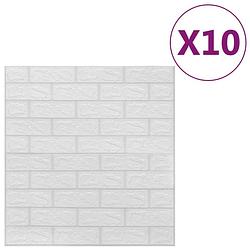 Foto van Vidaxl 3d-behang zelfklevend 10 st bakstenen wit