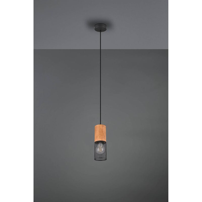 Foto van Industriële hanglamp tosh - metaal - zwart