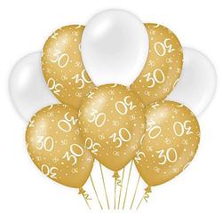 Foto van Paper dreams ballonnen 30 jaar dames latex goud/wit