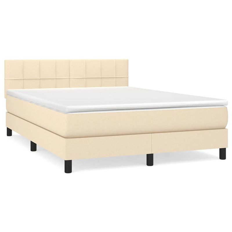 Foto van The living store boxspringbed - pocketvering - 140x200 cm - crème