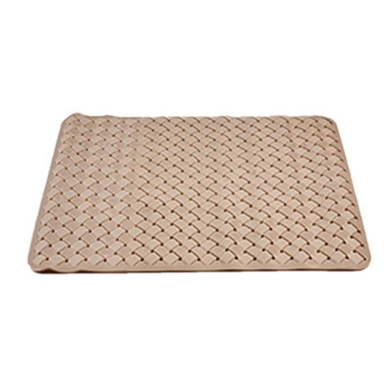 Foto van Badmat/douchemat anti-slip mocca bruin geweven patroon 50 x 50 cm - badmatjes