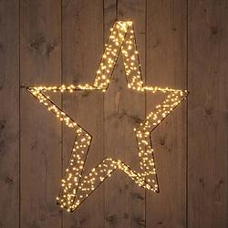 Foto van Anna'ss collection - metal 56 cmx7 cm 3d star black with 540led classic warm