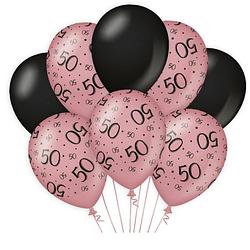 Foto van Paper dreams ballonnen 50 jaar dames latex roze/zwart