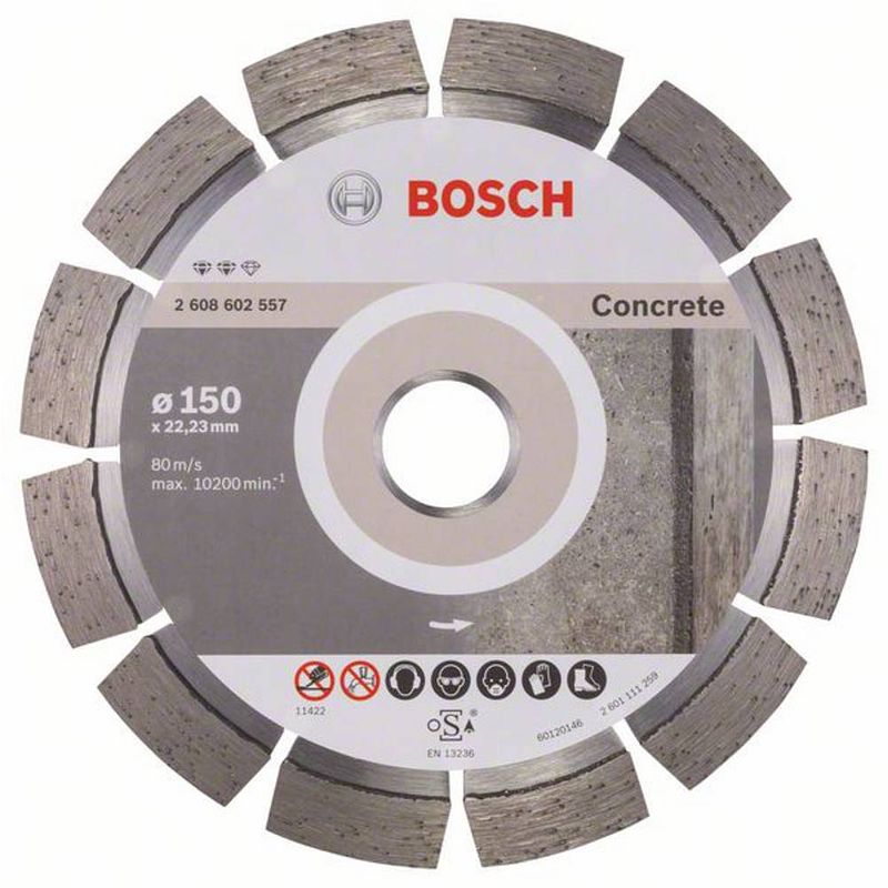 Foto van Bosch accessories 2608602557 bosch diamanten doorslijpschijf diameter 150 mm binnendiameter 22.23 mm 1 stuk(s)