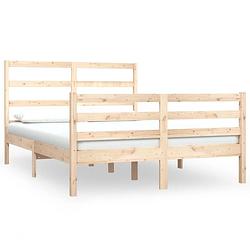 Foto van Vidaxl bedframe massief grenenhout 135x190 cm double