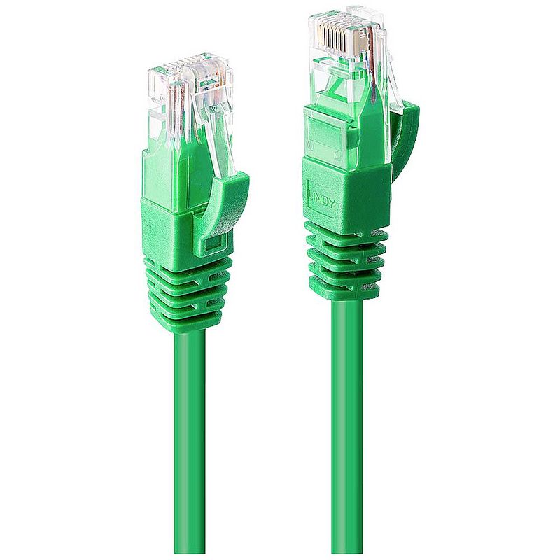 Foto van Lindy 48051 rj45 netwerkkabel, patchkabel cat 6 u/utp 7.5 m groen 1 stuk(s)