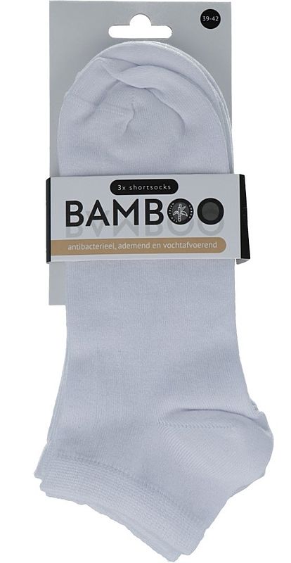 Foto van Naproz bamboo airco shortsokken 3-pack wit 39-42
