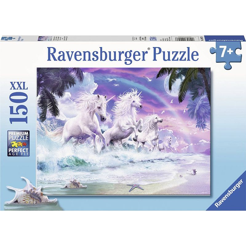 Foto van Ravensburger puzzel eenhoorns aan strand