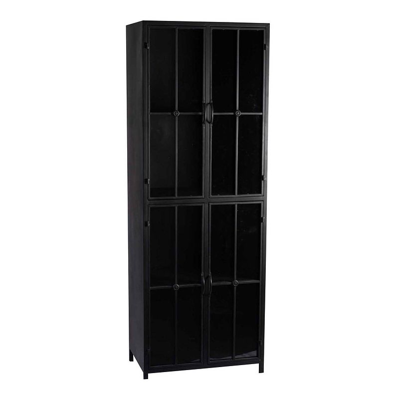 Foto van Ptmd cave black iron cabinet high