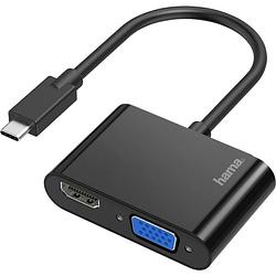 Foto van Hama 00200313 usb-c / hdmi / vga adapter [1x usb-c stekker - 1x vga-bus, hdmi-bus] zwart