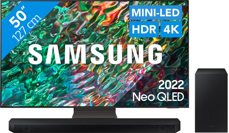 Foto van Samsung neo qled 50qn90b (2022) + soundbar