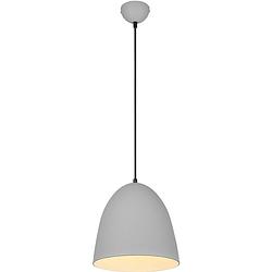 Foto van Led hanglamp - hangverlichting - trion lopez - e27 fitting - 1-lichts - rond - mat grijs - aluminium