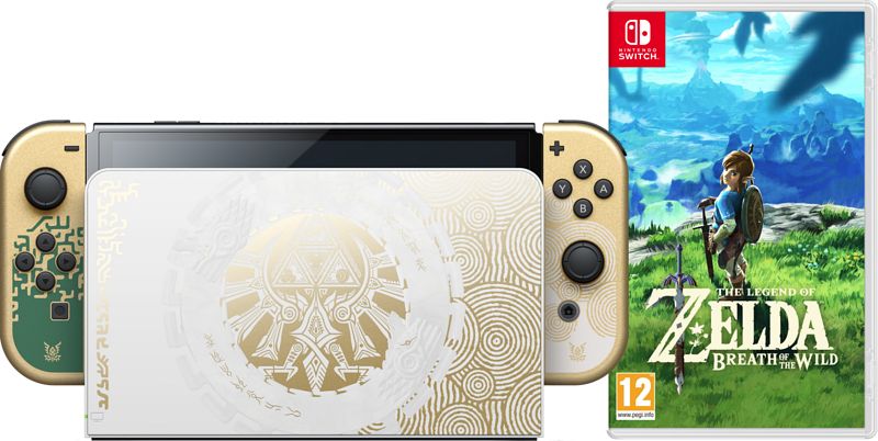 Foto van Nintendo switch oled zelda edition + zelda: breath of the wild