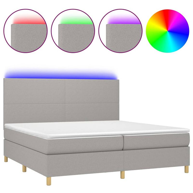 Foto van The living store led boxspring - pocketvering 100x200 - verstelbaar hoofdbord - kleurrijke led-verlichting