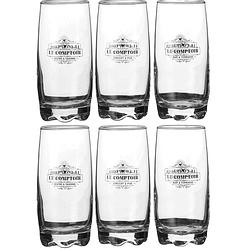 Foto van Urban living longdrink/water/drinkglazen comptoir - gedecoreerd glas - 6x stuks - 390 ml - longdrinkglazen