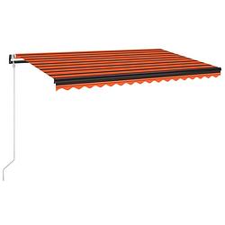 Foto van Vidaxl luifel automatisch met led windsensor 400x350 cm oranje bruin