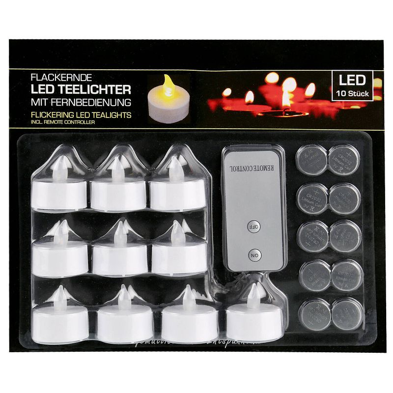 Foto van 10x led theelichtjes/waxinelichtjes 3,5 cm inclusief afstandsbediening - led kaarsen