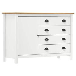 Foto van Vidaxl dressoir hill range 120x40x80 cm massief grenenhout wit