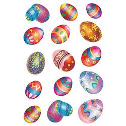 Foto van 30x gekleurde paaseieren stickers met glitters - stickers