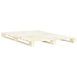 Foto van The living store pallet bedframe - naturel - 200 x 160 x 14 cm - massief grenenhout