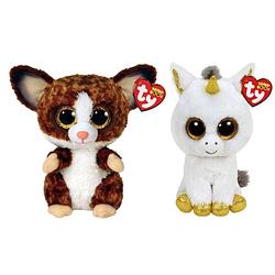 Foto van Ty - knuffel - beanie buddy - bush baby galago & pegasus unicorn